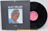 Vinyl record 'Alex Taylor - With Friends Neighbors' with front cover featuring a person and album details on a white background