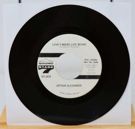 Vinyl record with a white label on a white background