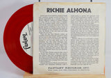 Back cover and red vinyl record of Richie Alhona's 'One Desire' with sleeve notes