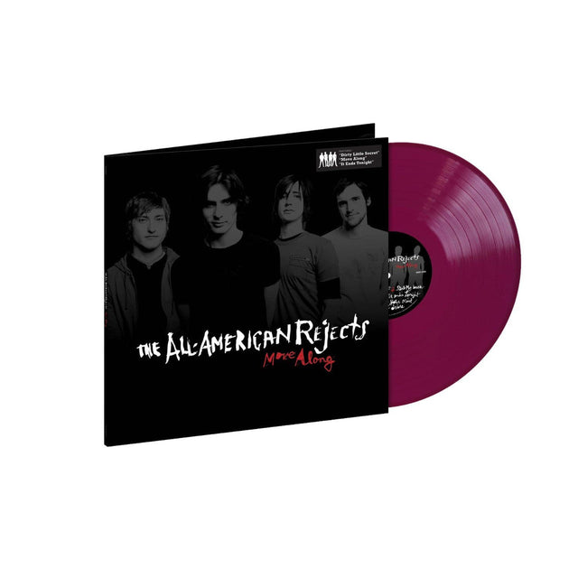 All-American Rejects Move Along album in purple vinyl with cover art showing band members