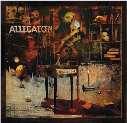 Album cover art for Allegaeon - Damnum featuring a stylized, gothic-themed illustration.