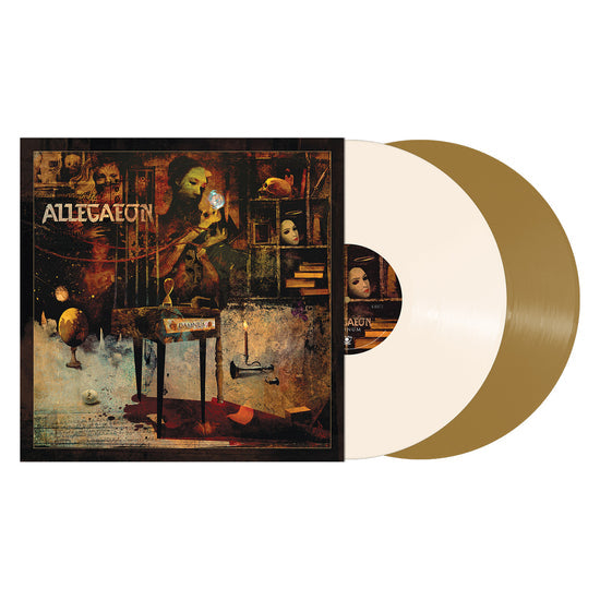 Album cover art for Allegaeon - Damnum featuring a stylized, gothic-themed illustration.