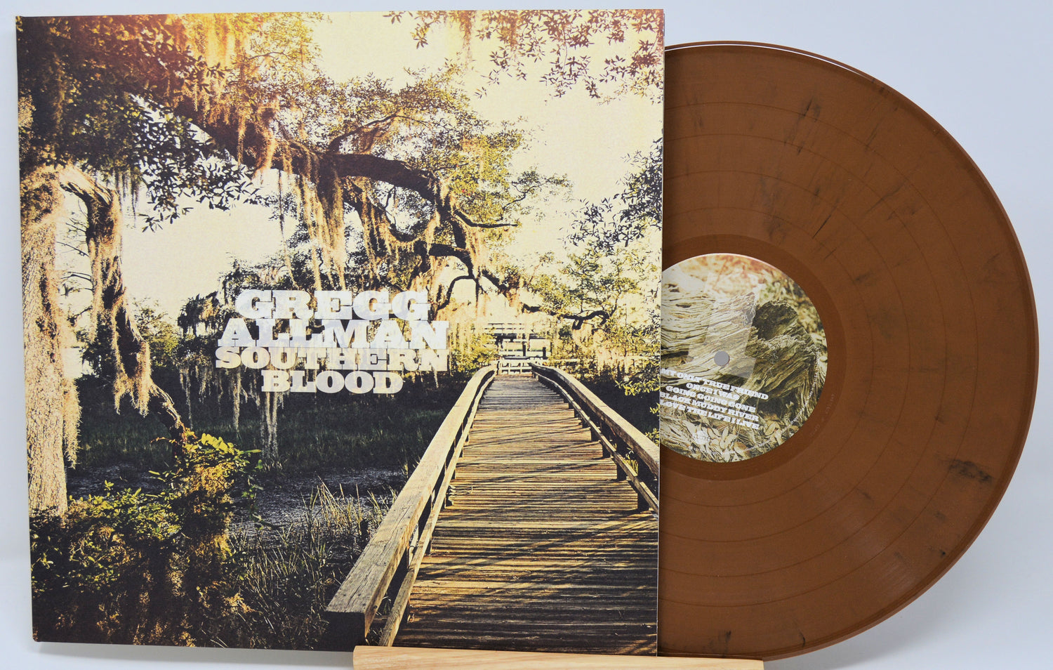 Vinyl record with cover featuring a wooden bridge and trees, labeled 'Southern Blood'.