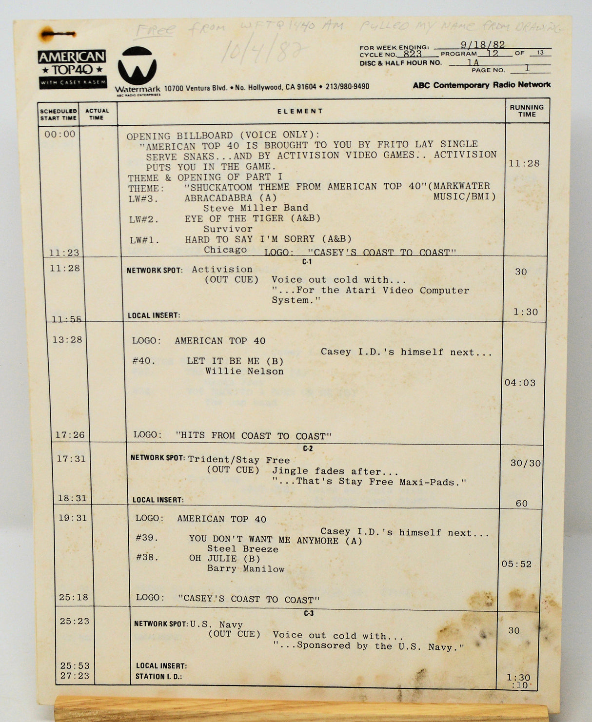 American Top 40 - Sept 18, 1982