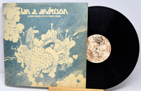 Vinyl record with cover featuring artistic design and text