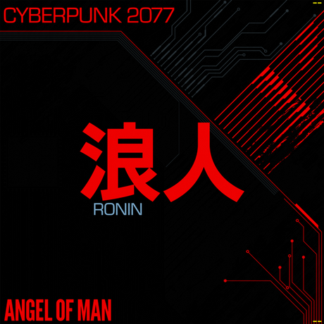 Cover of 'Cyberpunk 2077: Angel of Man' with red text on a black background
