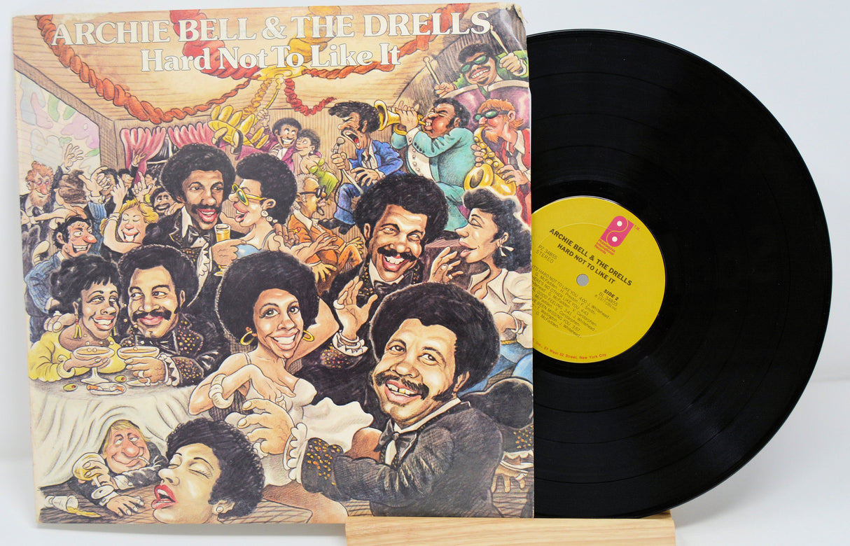 Front cover of Archie Bell & The Drells - Hard Not To Like It vinyl LP with vibrant party illustration
