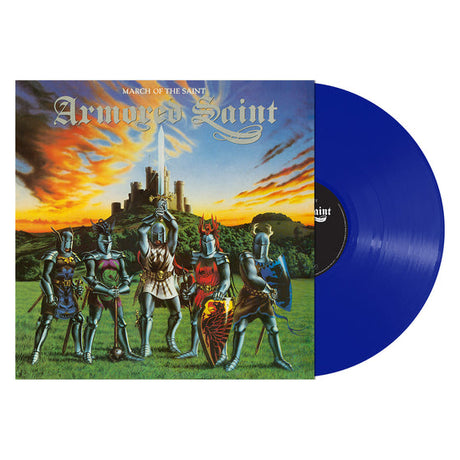 Album cover of 'March of the Saint' by Armored Saint with armored figures and castle in the background.