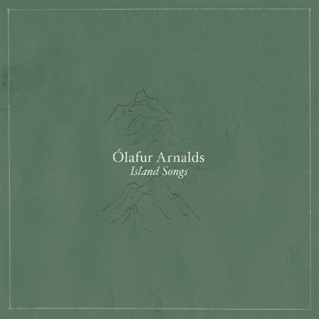 Vinyl record cover for 'Island Songs' by Olafur Arnalds, featuring a mountain illustration.