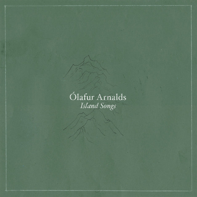 Vinyl record cover for 'Island Songs' by Olafur Arnalds, featuring a mountain illustration.