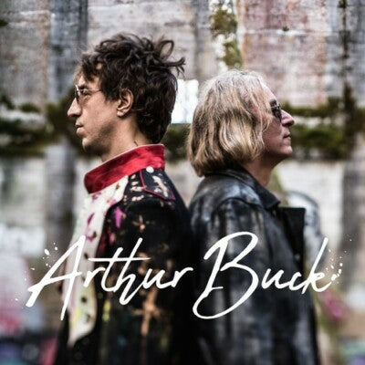 Two people standing back-to-back with 'Arthur Buck' branding in the foreground.