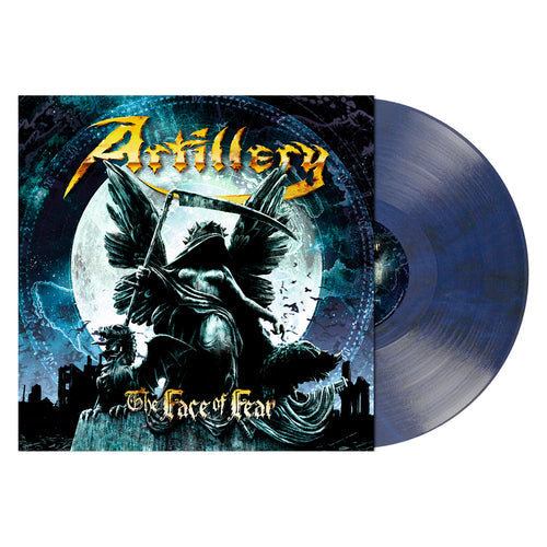 Vinyl record with cover featuring an angelic figure and text 'Artillery The Face of Fear' on a white background.