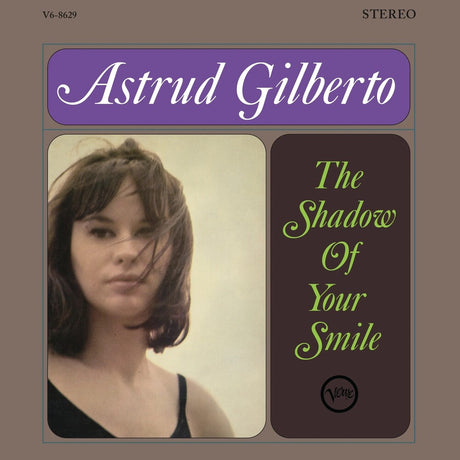 Vinyl album cover with a portrait of a woman and text 'Astrud Gilberto The Shadow Of Your Smile'.