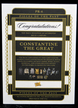 Certificate for authentic Constantine the Great relic card from Pieces of the Past series