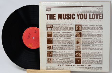 Vinyl record with a red label and its cover displaying text and images.