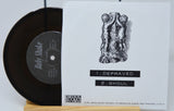 Vinyl record with cover featuring artwork and text on a white background