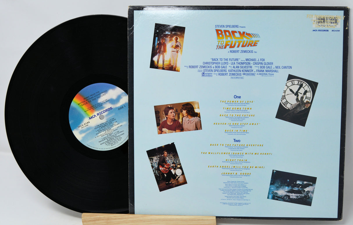 Vinyl record with 'Back to the Future' movie soundtrack cover