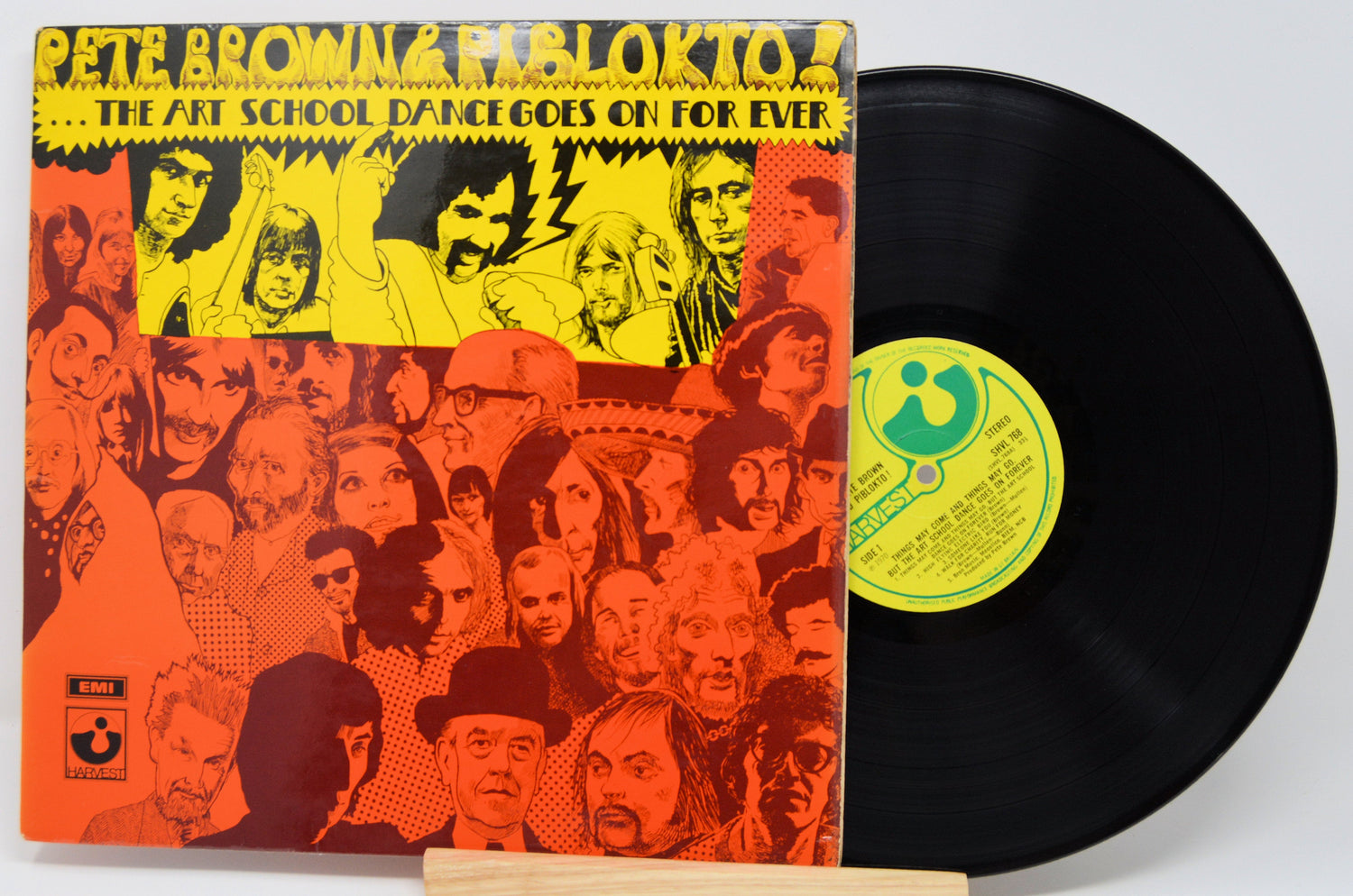 Rear cover of Pete Brown & Piblokto! 'The Art School Dance Goes On Forever' with vinyl record