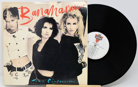 Vinyl record with 'Bananarama' album cover showing three women.