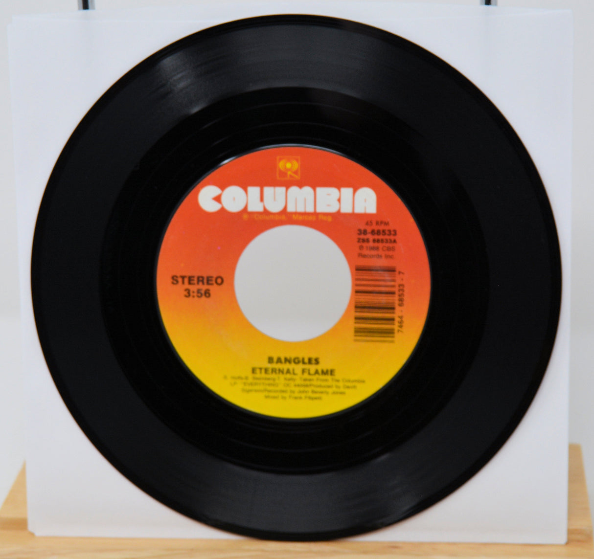 Vinyl record with Columbia label on a white background