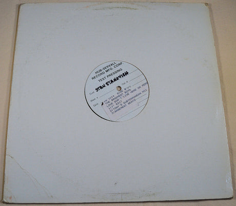 Vintage white sleeve with visible test pressing Basement Boys vinyl partially exposed
