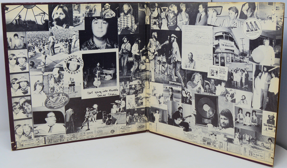 Collage of black and white photos on a record sleeve
