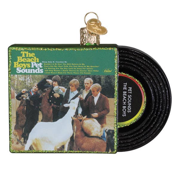 Front view of ornament featuring Beach Boys Pet Sounds album cover art