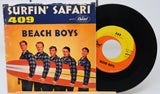 Vinyl record and cover of 'Surfin' Safari' by The Beach Boys