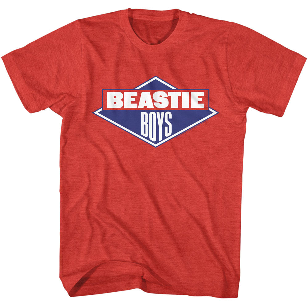 Red t-shirt with 'Beastie Boys' logo on a white background