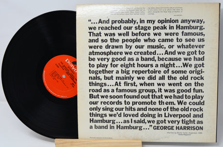 Vinyl record with a quote on a white background