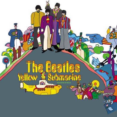 Limited edition vinyl record cover for The Beatles - Yellow Submarine featuring colorful artwork with the band members and related imagery.