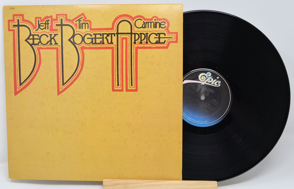 Vinyl record with a yellow cover featuring the band name 'Beck, Bogert & Appice' on a white background.