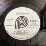 Close-up of Bee Gees Monday's Rain vinyl LP record label side one