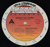 Close-up of Before The Storm 'I've Got The Music' 12 inch vinyl record label by Movin' Records