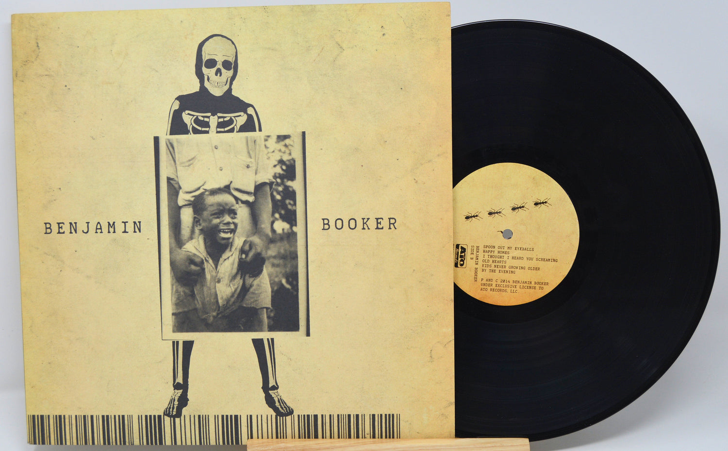 Front cover and vinyl record of Benjamin Booker's self-titled album featuring unique artwork