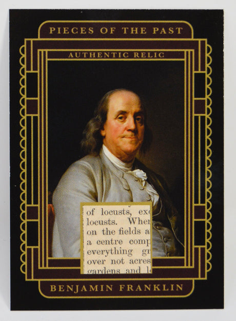 Benjamin Franklin relic collectible card featuring an authentic manuscript fragment