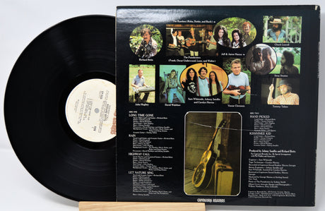 Vinyl record with a detailed cover featuring images of people and text