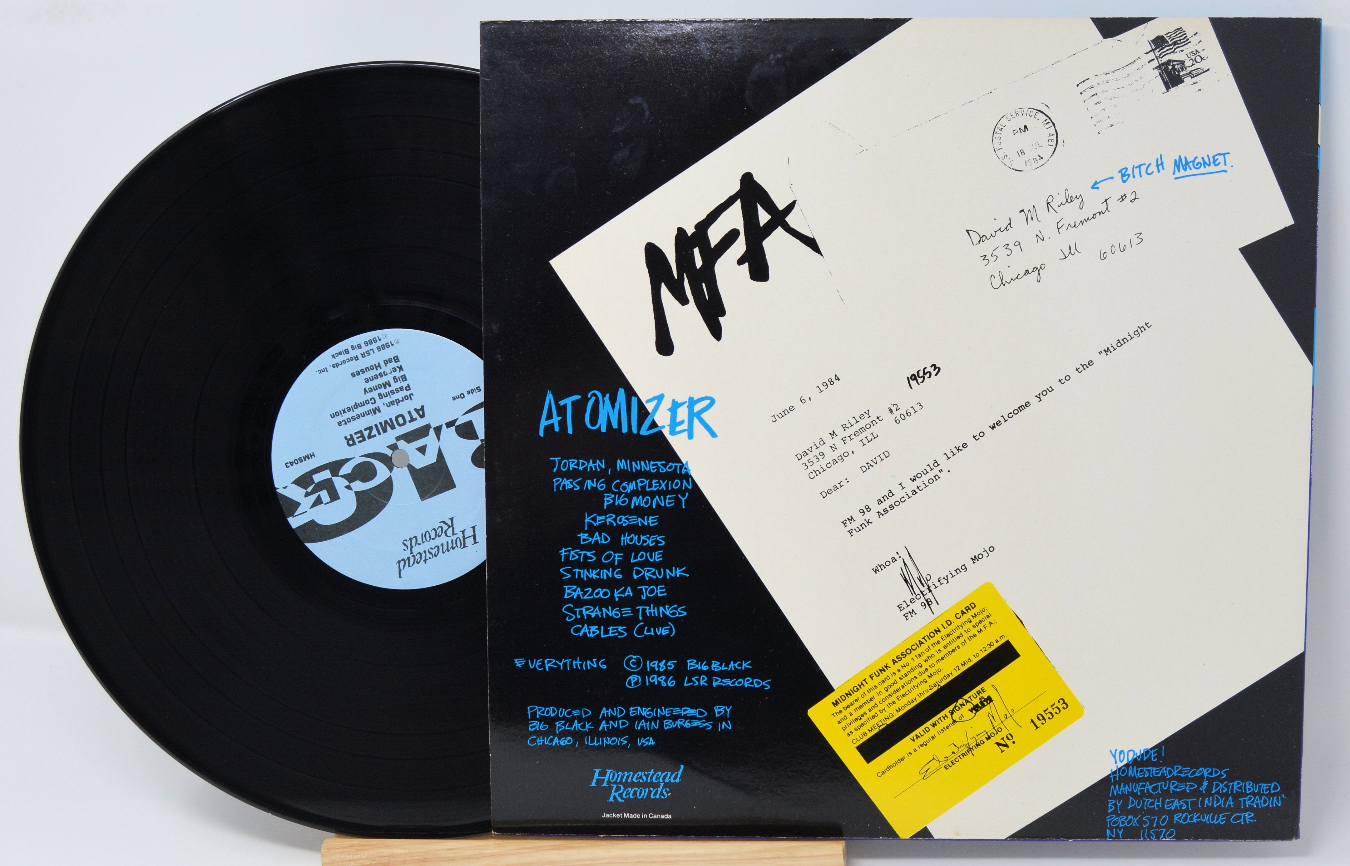 Big Black - Atomizer, Vinyl Record Album LP, Homestead Records