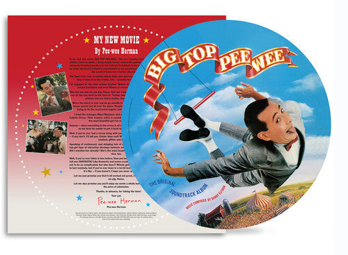 Big Top Pee-wee picture disc vinyl featuring colorful movie art and soundtrack insert