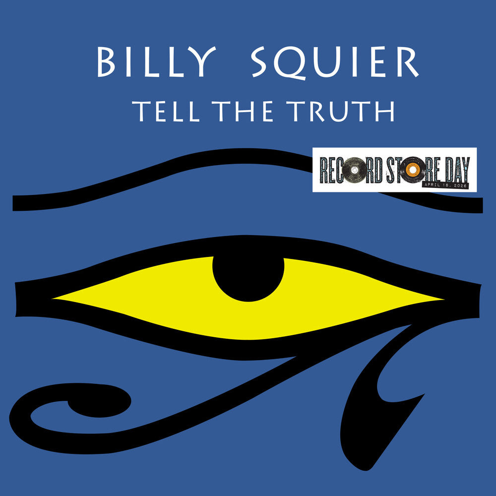 Album cover with eye symbol and 'Billy Squier Tell The Truth' text on a blue background
