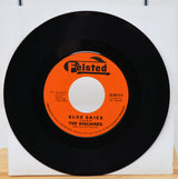Vinyl record with orange label featuring 'Felsted' and 'Blue Skies' by 'The Biscaines'.