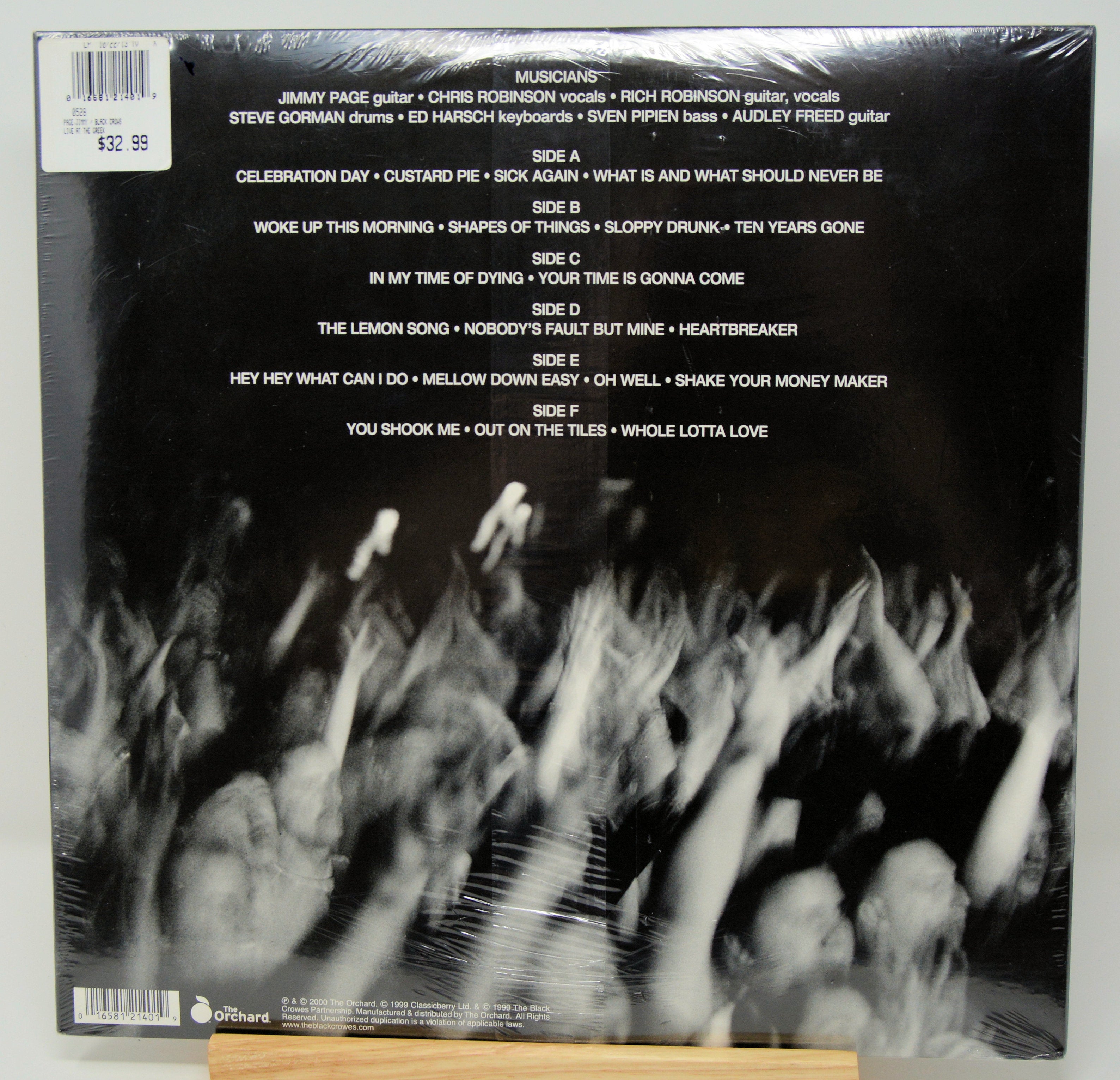 Black Crowes, Jimmy Page Live At The Greek, Vinyl Record 3LP Joe's