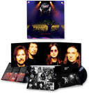 Vinyl record set with cover featuring band members and concert image, on a white background
