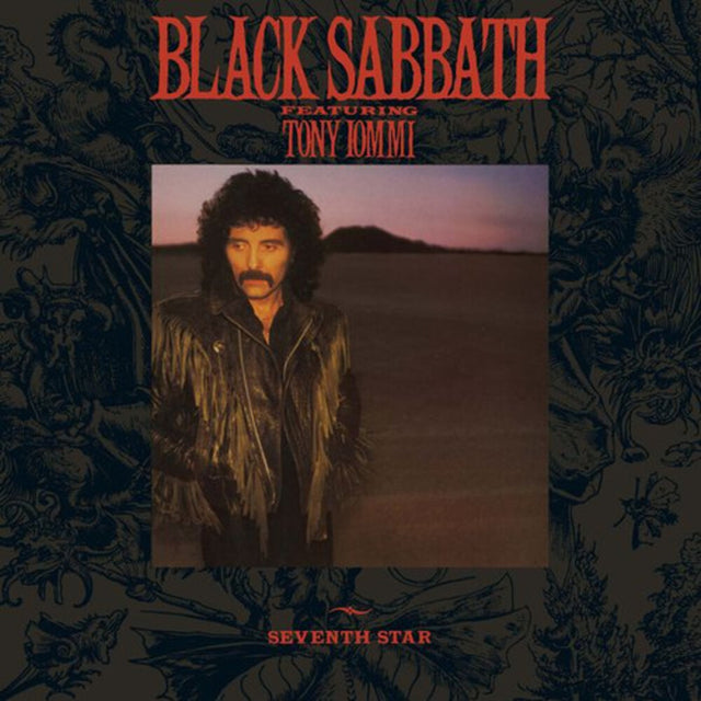 Album cover for 'Seventh Star' by Black Sabbath featuring Tony Iommi with a dark, textured background.