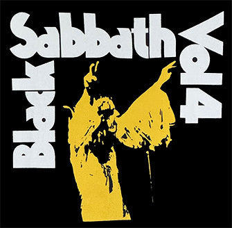 Black Sabbath Vol. 4 album cover with distinctive yellow and white graphic artwork