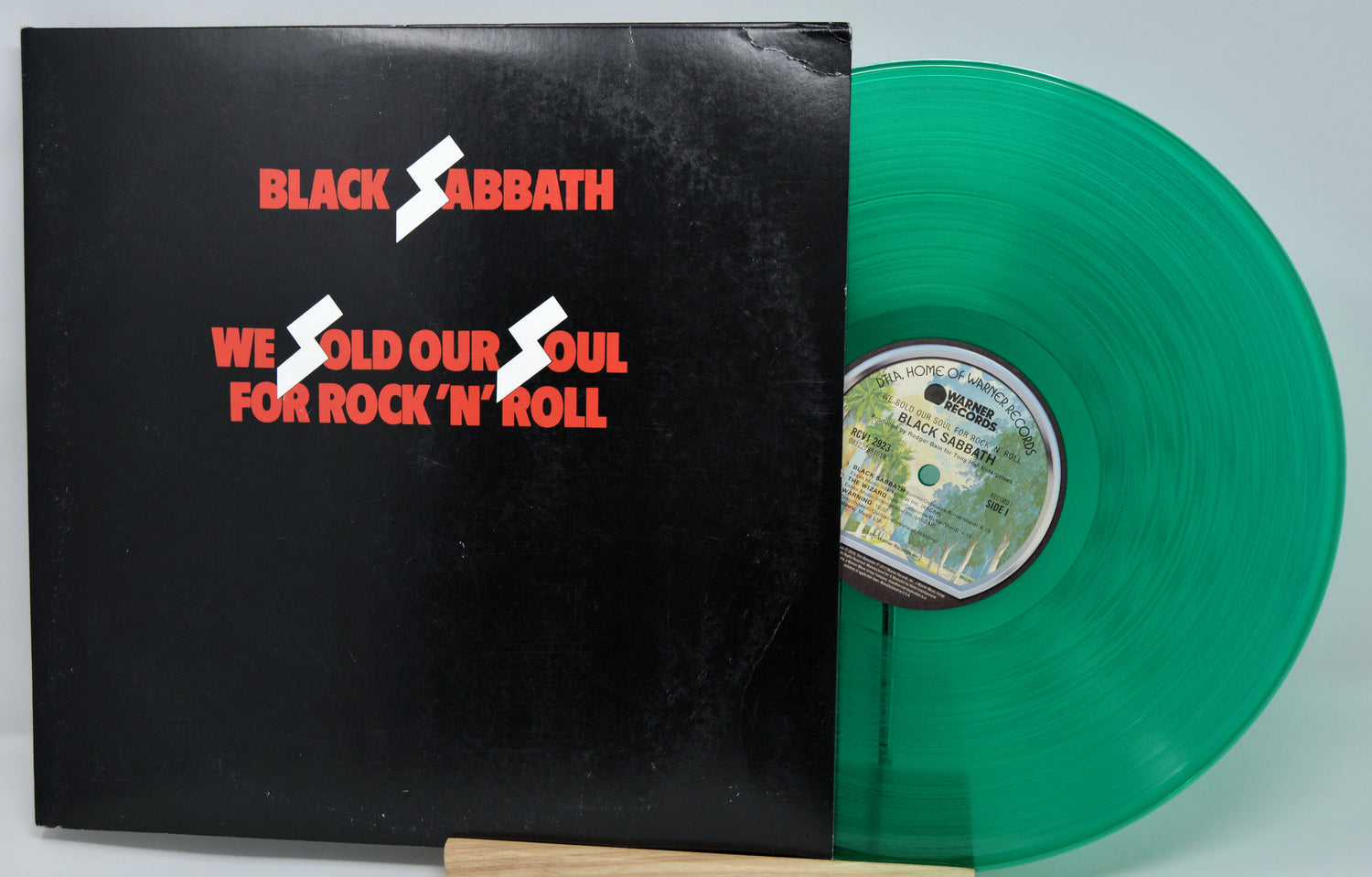 Black vinyl cover featuring Black Sabbath We Sold Our Souls For Rock N Roll