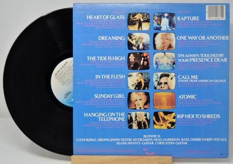 Vinyl record by Blondie titled "Best Of" with blue cover featuring album tracklist and cover images.