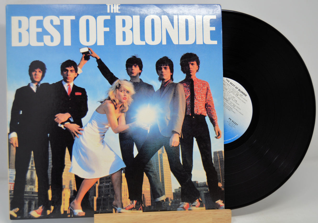 Vinyl record with 'The Best of Blondie' cover featuring a group of people.