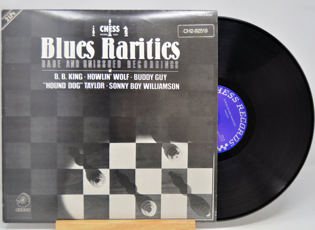 Vinyl record of blues rarities on the Chess label with frond cover isting some of the artists