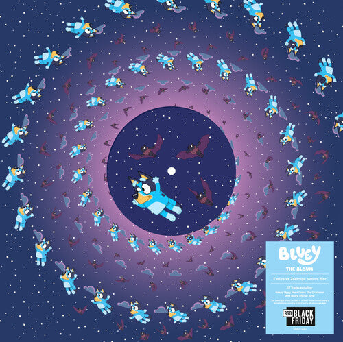 Bluey The Album picture disc featuring Bluey in space with collectible Black Friday sticker